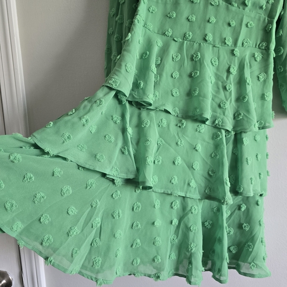 Versona Green Floral Textured Dress S - Picture 5 of 8